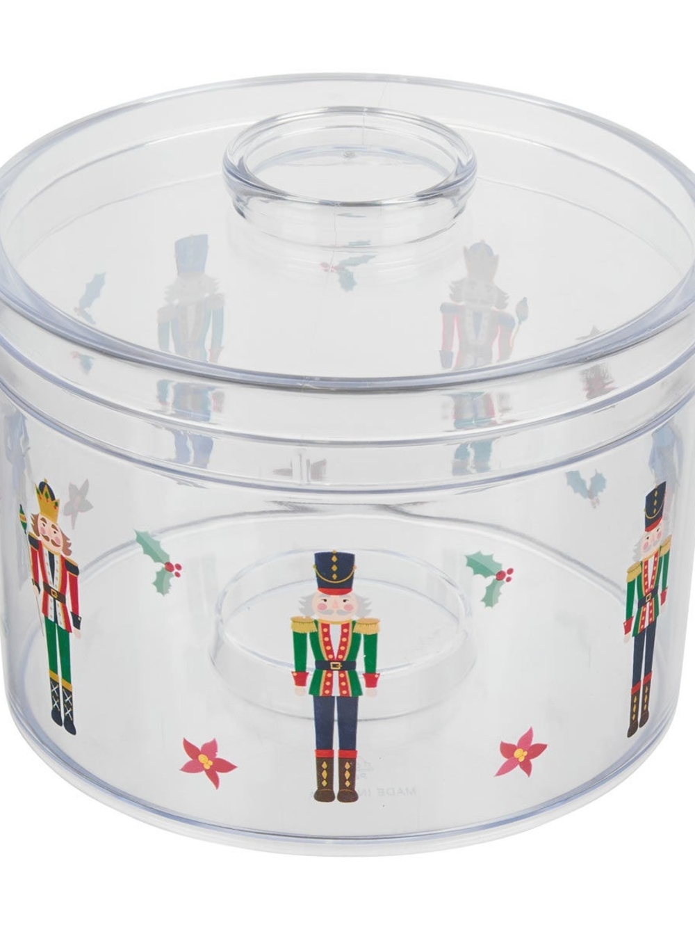 Holiday Nutcracker Clear Plastic Stackable Containers (3)